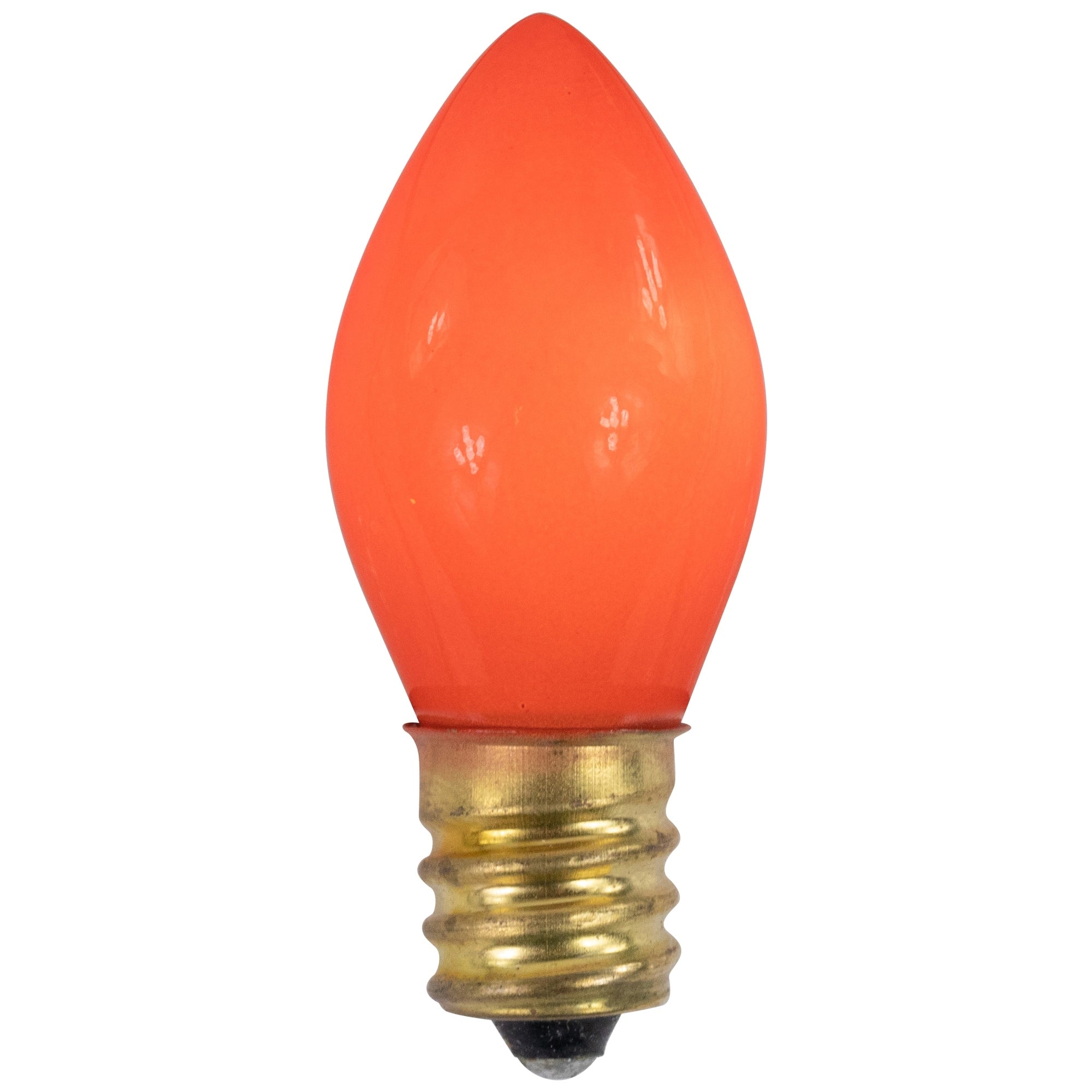 Pack Of 25 Incandescent C7 Opaque Orange Christmas Replacement Bulbs
