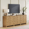 Paige Mid Century Modern Bar Cabinet Credenza Light Wood Accent Cabinet With Sculpted Doors And Interior Adjustable Shelf
