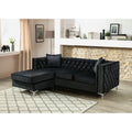 Paige Velvet Tufted Sofa With Chaise