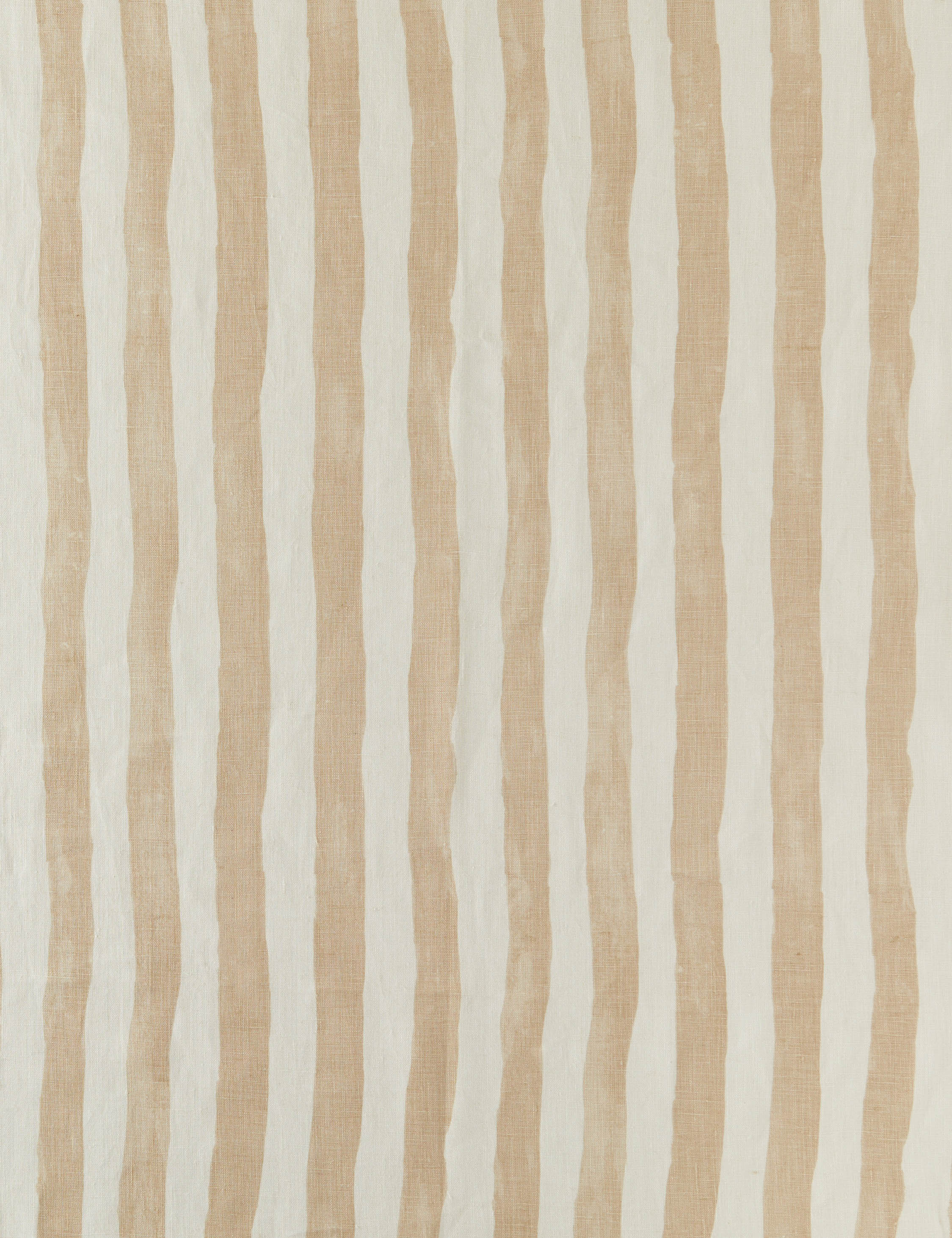 Painterly Stripe Linen Fabric Swatch, Natural and Ivory by Sarah Sherman Samuel