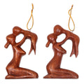Handmade Pair Wood Ornaments Gentle Touch Of A Mother Indonesia