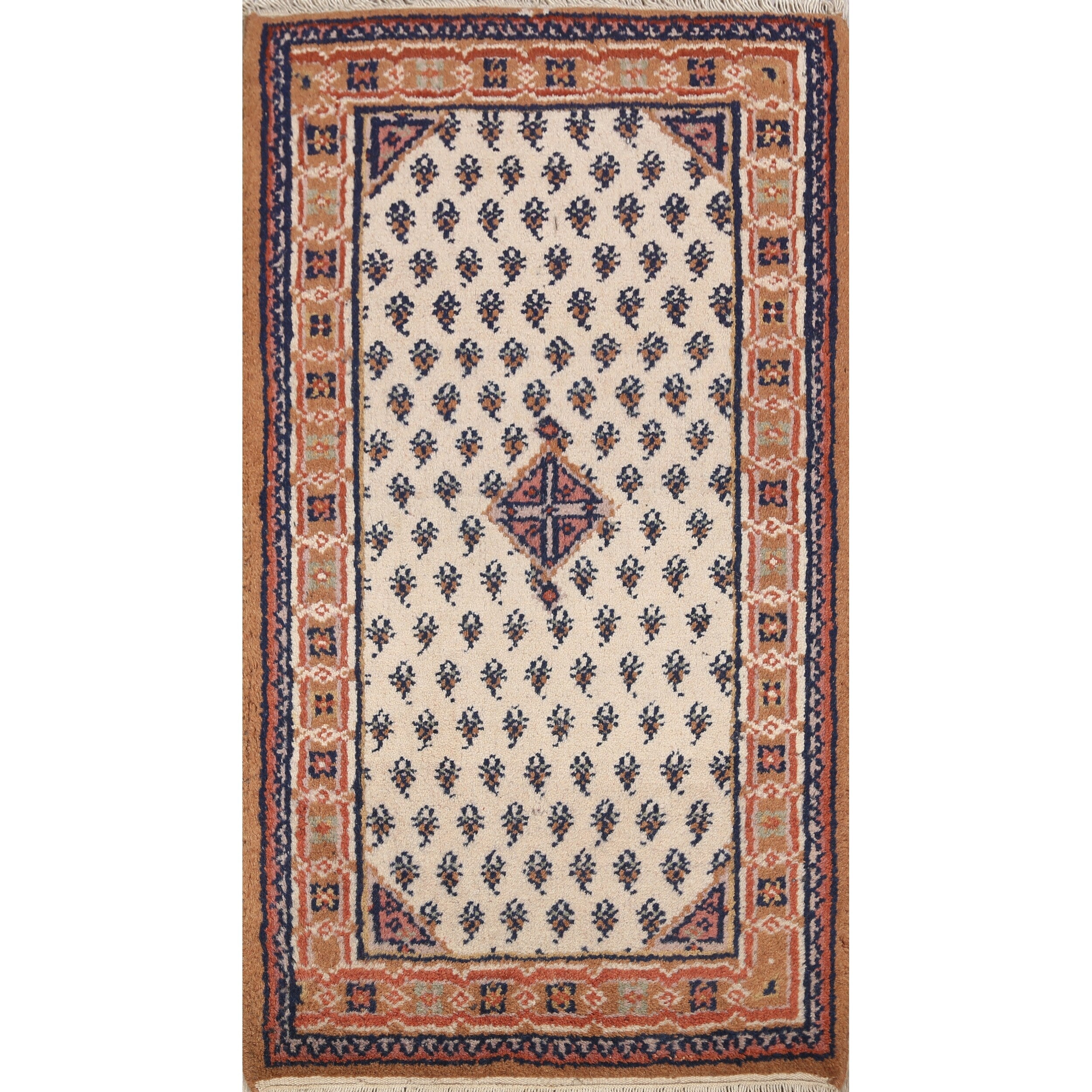 Paisley Botemir Oriental Boteh Area Rug Wool Handmade Carpet 111 X 31