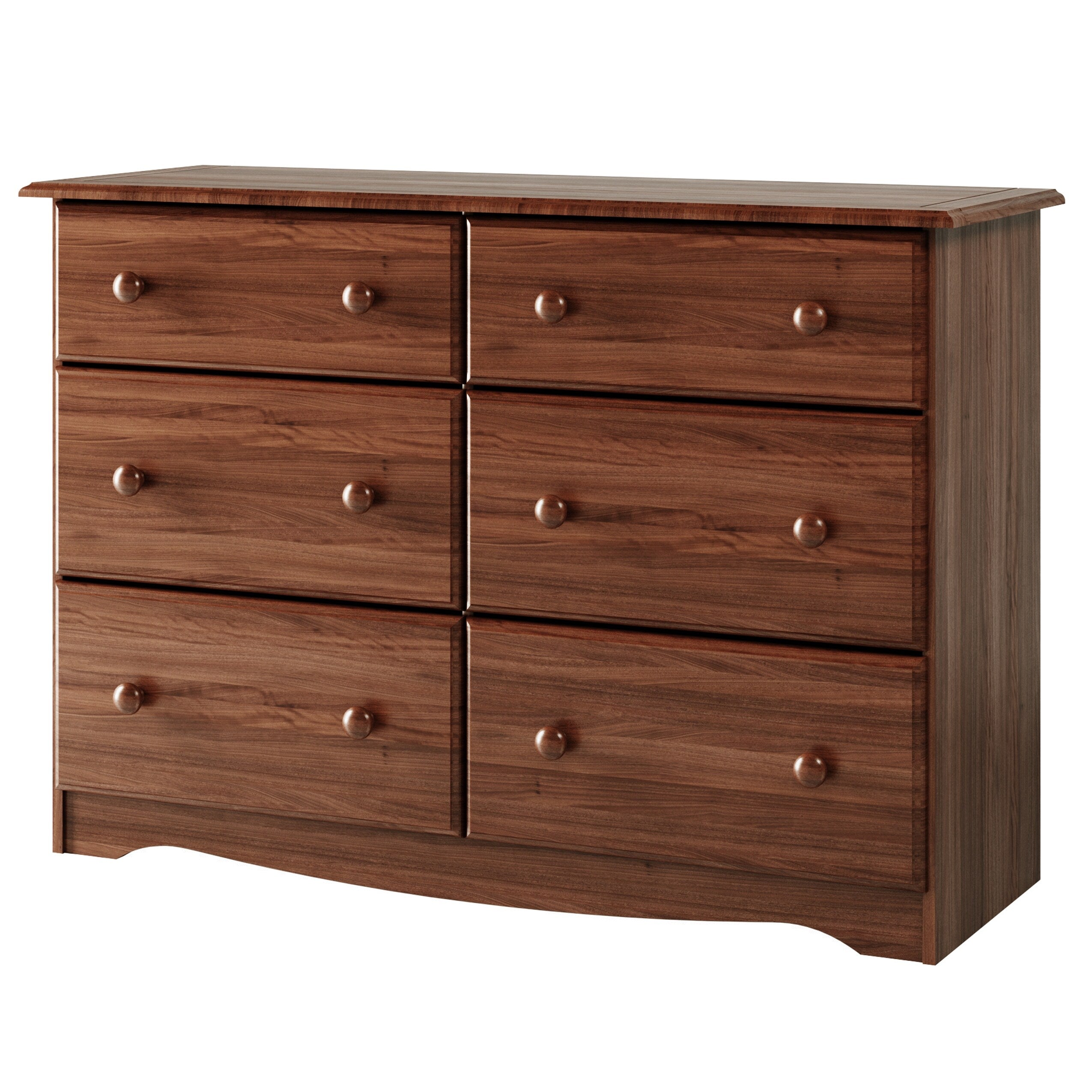 Solid Wood 6 Drawer Double Dresser By Palace Imports
