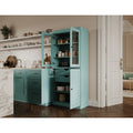 Palace Imports Solid Wood Pantry Cabinet Raised Panel Clear Glass Doors 2 Drawers Adjustable Shelves