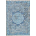 Palace Power Loom Acrylic Viscose Ivory Blue Area Rug 65 X 910
