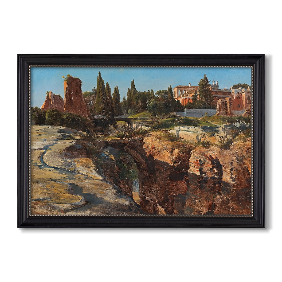 Palatine In Rome C 1921 Edward Theodore Compton Custom Framed Canvas