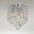 Pali Chrome 3 Light Crystal And Metal Drum Shade Flush Mount
