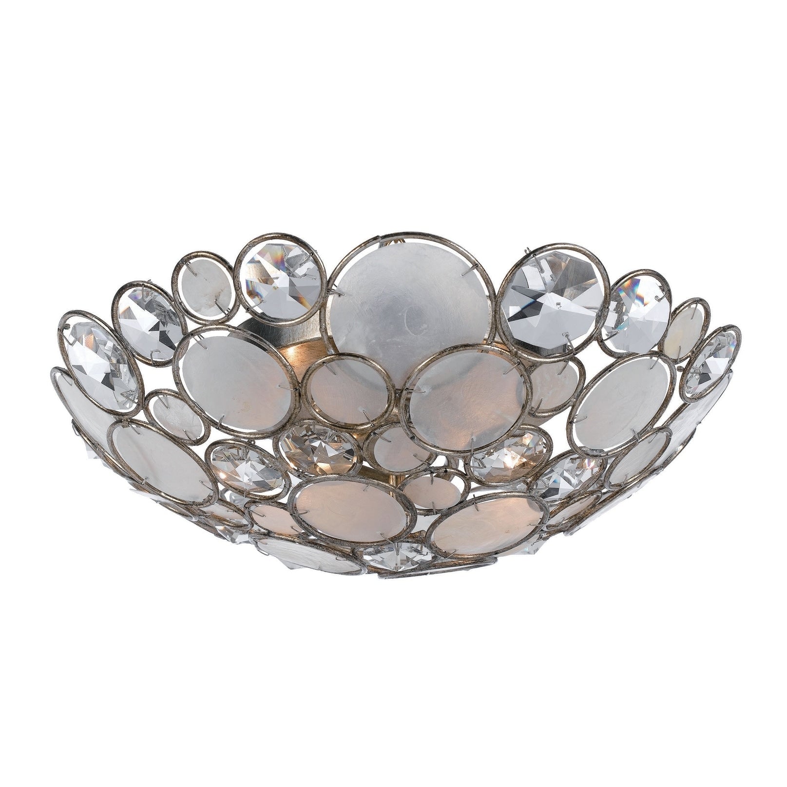 3 Light Antique Silver Flush Mount