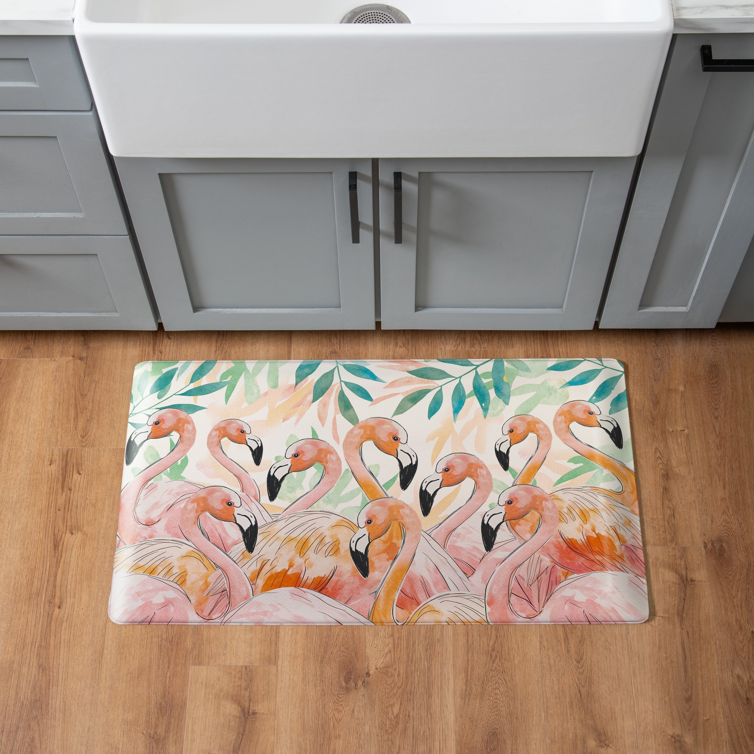 Palm Beach Flamingo Anti Fatigue Door Mat 30 X 18