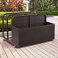 Palm Harbor Brown Steel Wicker Outdoor Float Caddy