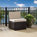 Palm Harbor Outdoor Wicker Center Chair In Brown With Sand Cushions