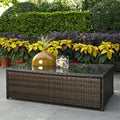 Havenside Home Asilomar Outdoor Wicker Glass Top Table