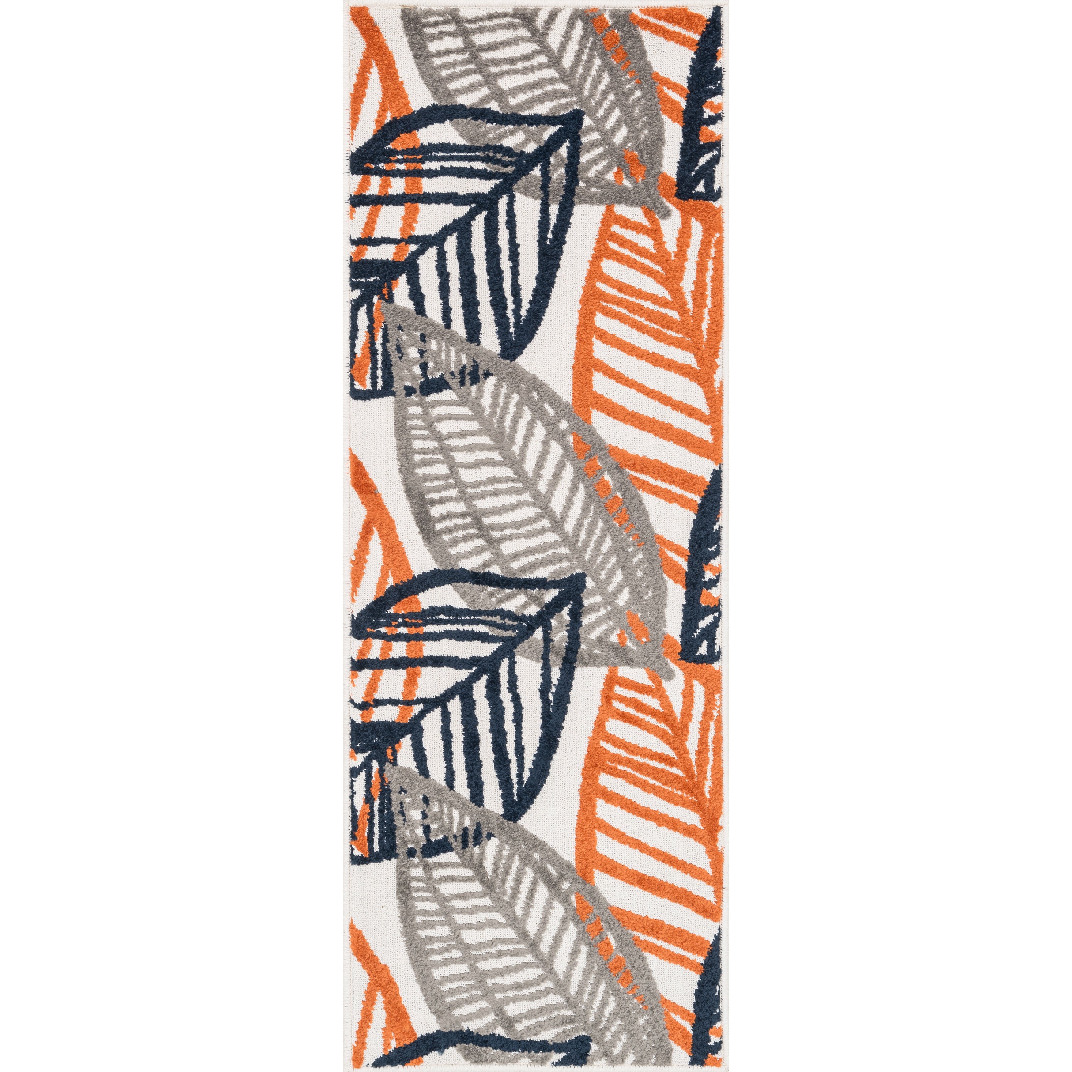 Palm Ivory Orange Rug 18 X 411