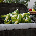 San Elijo Palm Leaves White Outdoor Lumbar Pillows Set Of 2 By Havenside Home