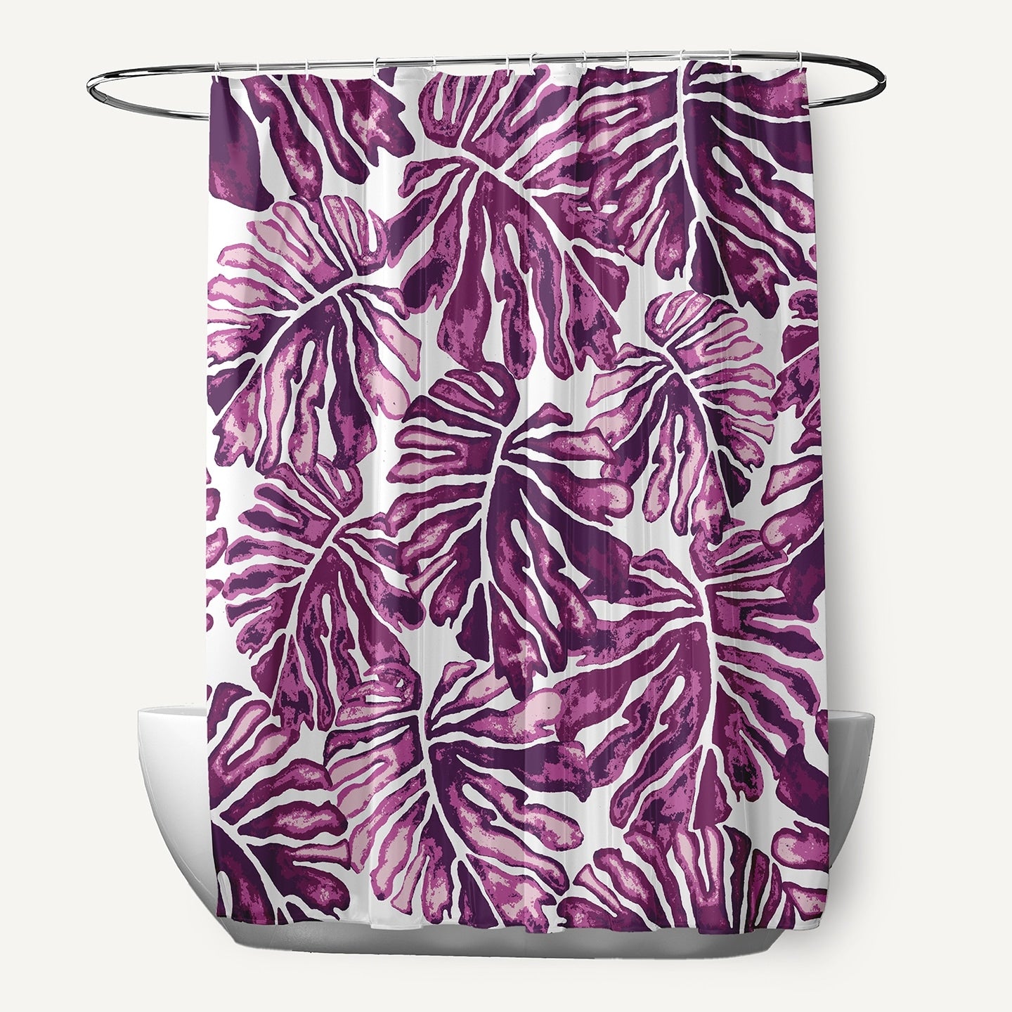 Palm Leaves Floral Print Shower Curtain
