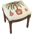 Palm Tree Needlepoint Stool