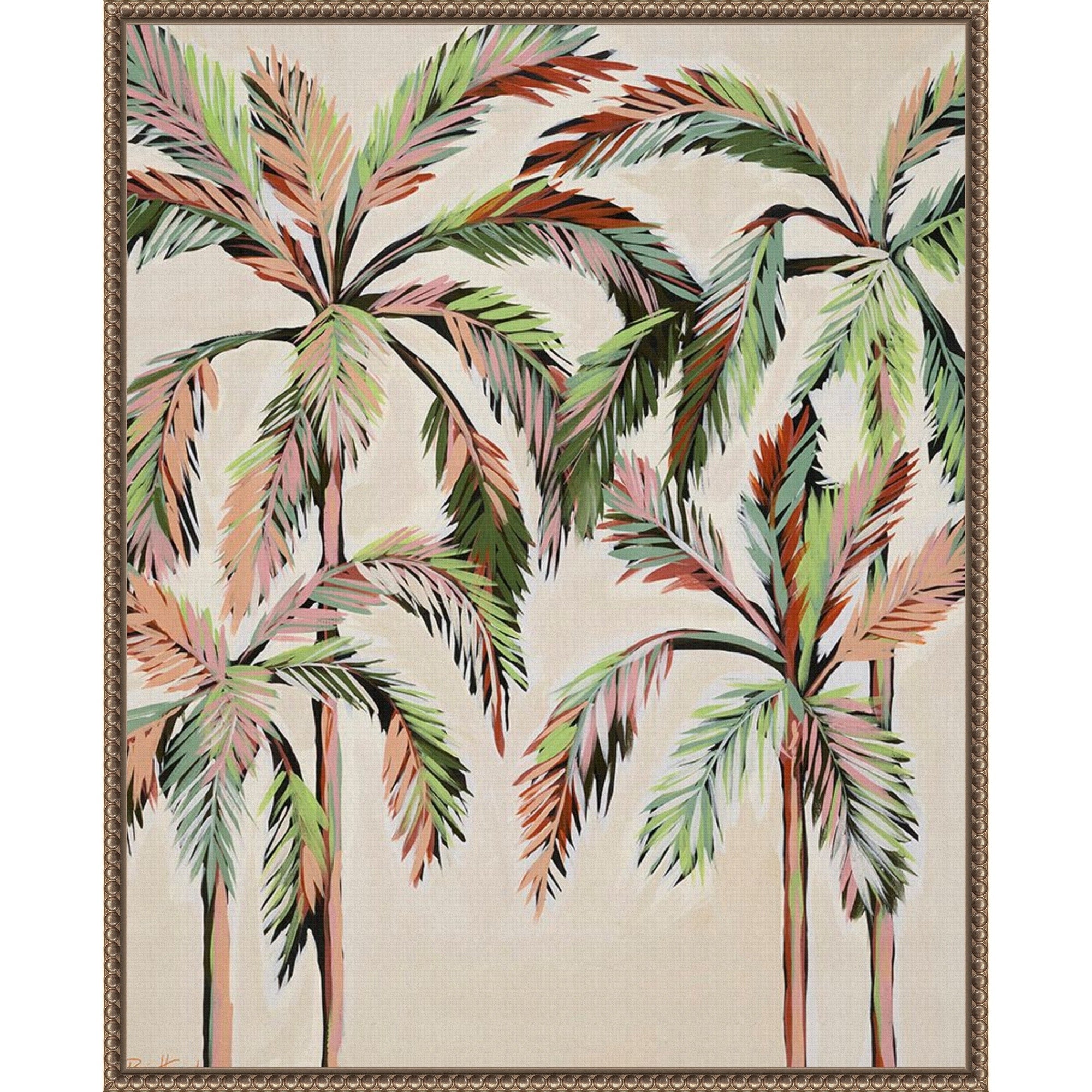 Palm Trees By Dani Heyward Framed Canvas Wall Art Print