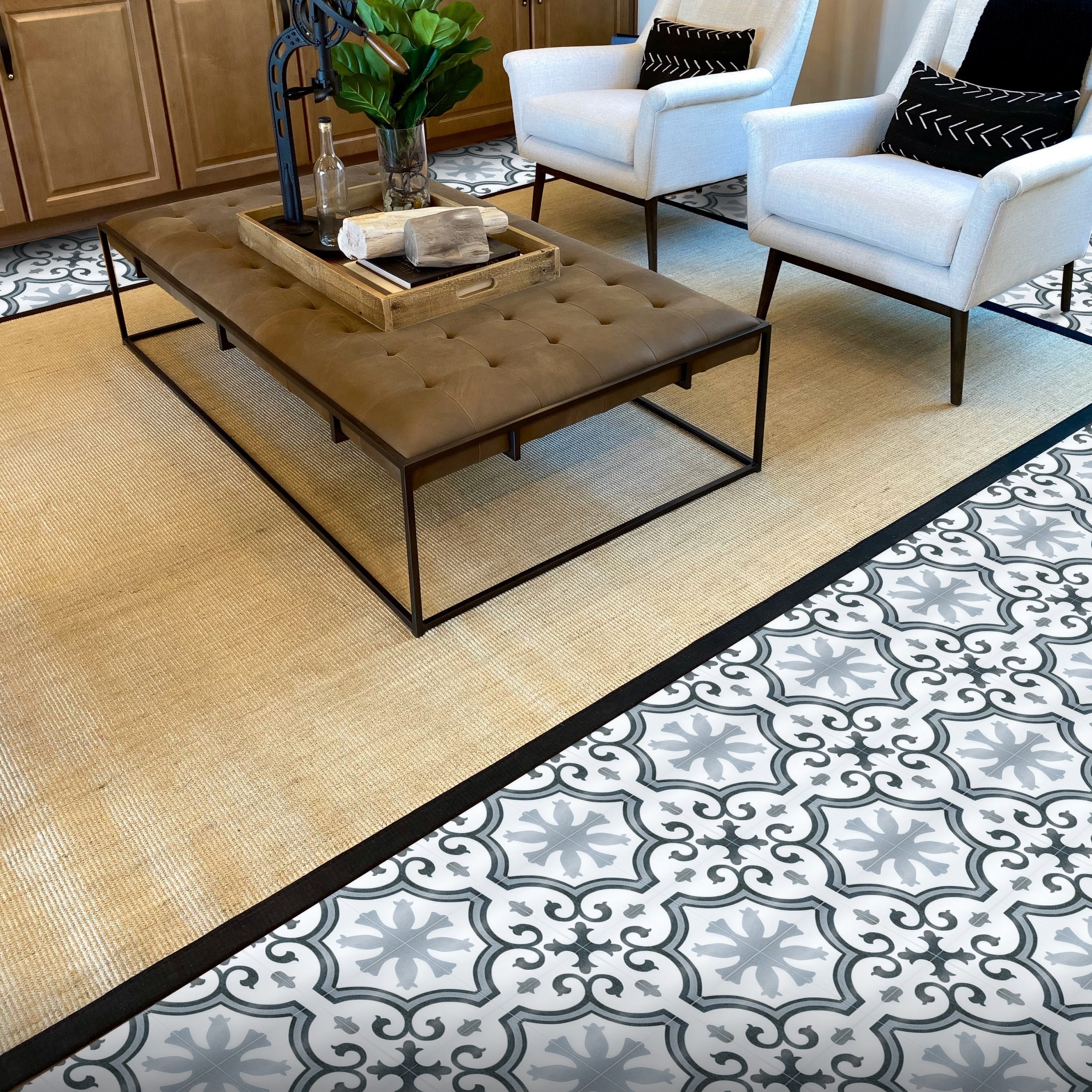 Palma 10 X 10 Ceramic Floor Wall Tile In Black Grey