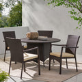 Palmers Outdoor 5 Piece Wicker Dining Set With Cushions By Christopher Knight Home