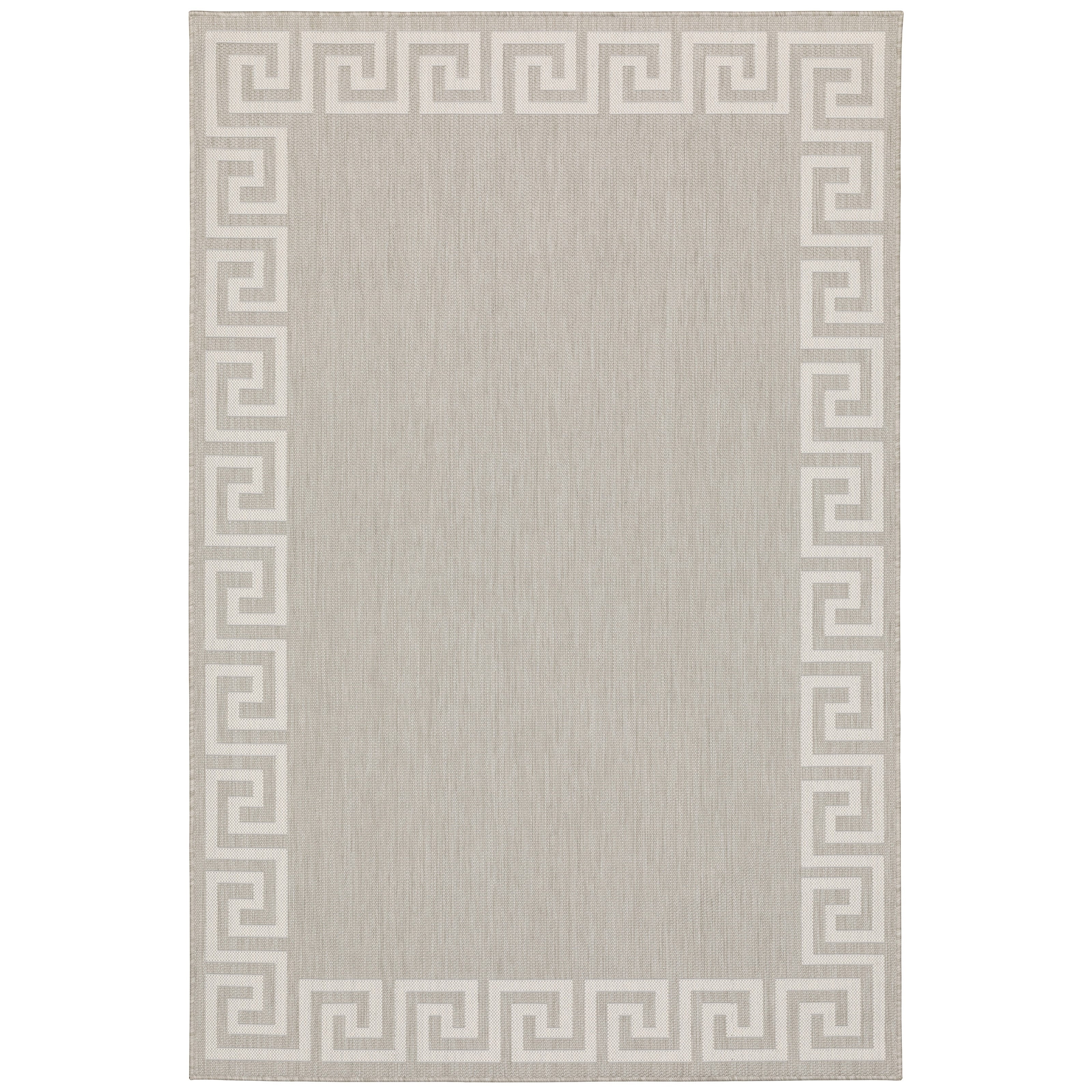Palmetto Greek Key Border Indoor Outdoor Area Rug