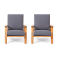 Paloma Outdoor Acacia Wood Club Chairs With Cushions Set Of 2 By Christopher Knight Home
