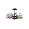5 Light Flush Mount With Antique Copper Finish