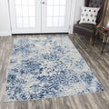 Swagger Collection Blue Distress Patchwork Rug