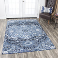 Rizzy Home Panache Blue Didstressed Floral Medallion Area Rug 710 X 1010 710 X 1010