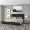 Grey Tufted Upholstered Queen Size Platform Bed