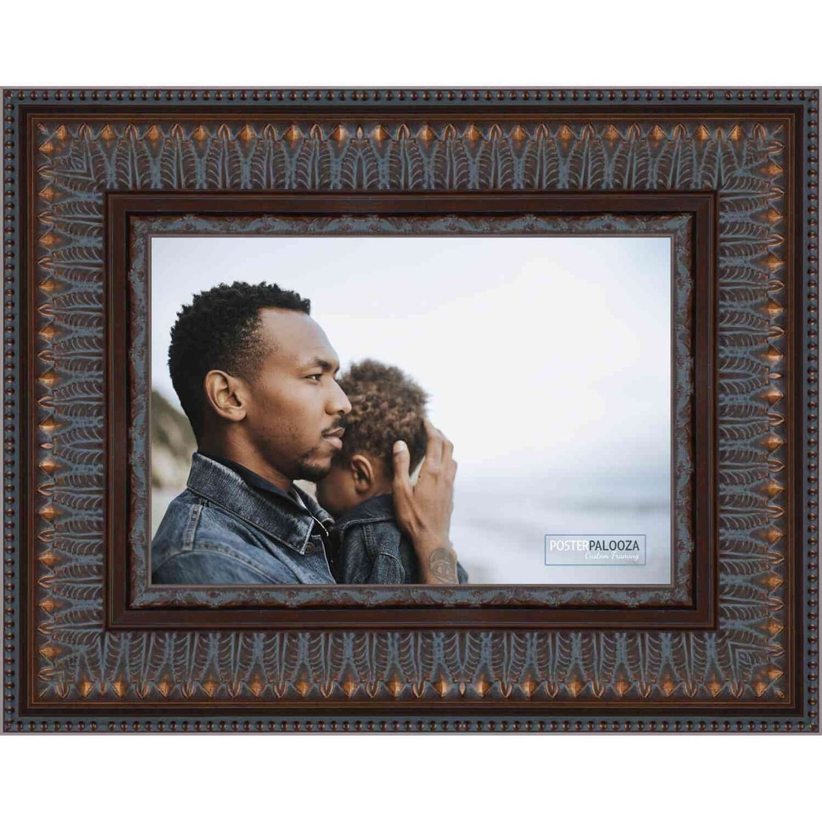 Panoramic 3.5 Wide Ornate Brown Frame Uv Acrylic Foam Board Backing Hanging Hardware