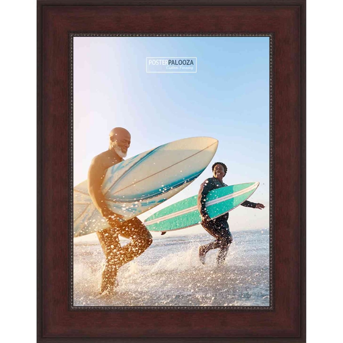 Panoramic Distressed Brown Picture Frame Uv Acrylic Foam Board Backing Hanging Hardware