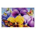 Pansies Butterflies Embossed Door Mat 30 X 18