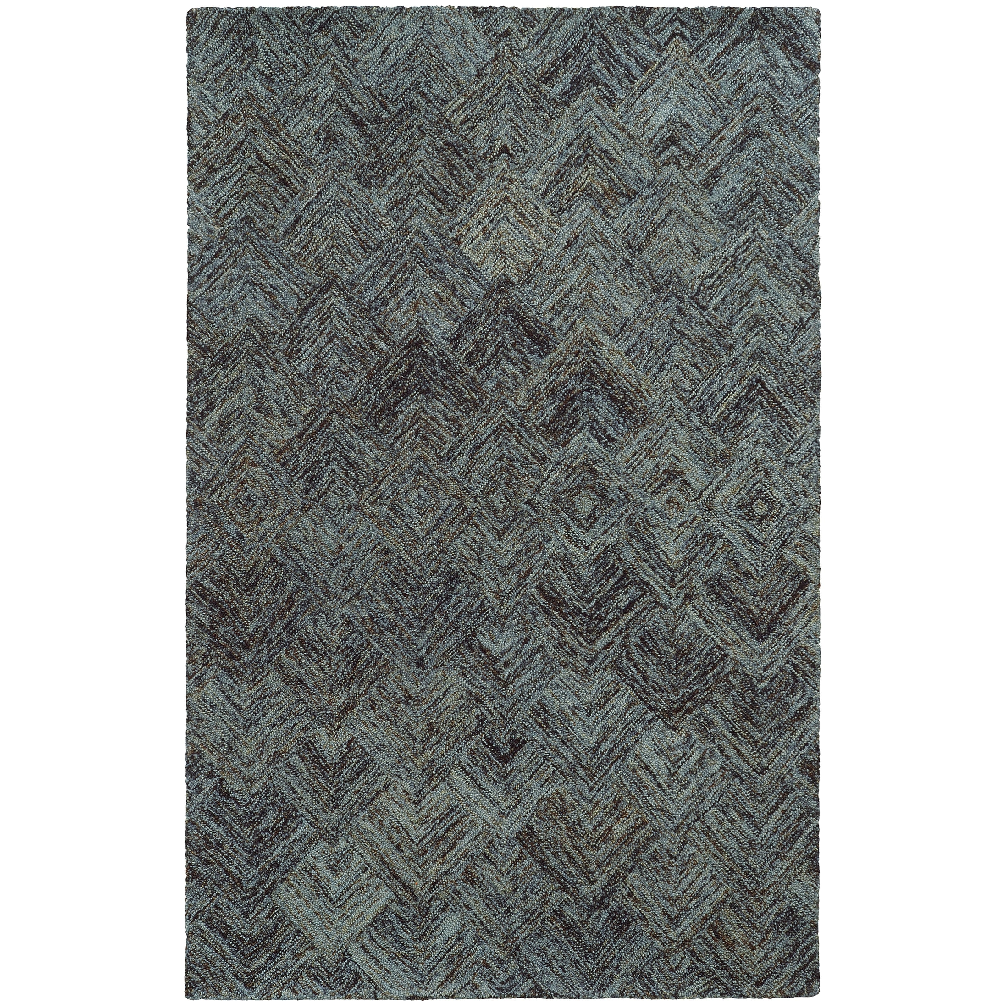Pantone Universe Colorscape Hand Crafted Loop Pile Charcoal Beige Faded Diamond Wool Area Rug 8 X 10 8 X 10