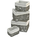 Evideco Paper Rope Storage Utilities Shelf Baskets Set Of 4