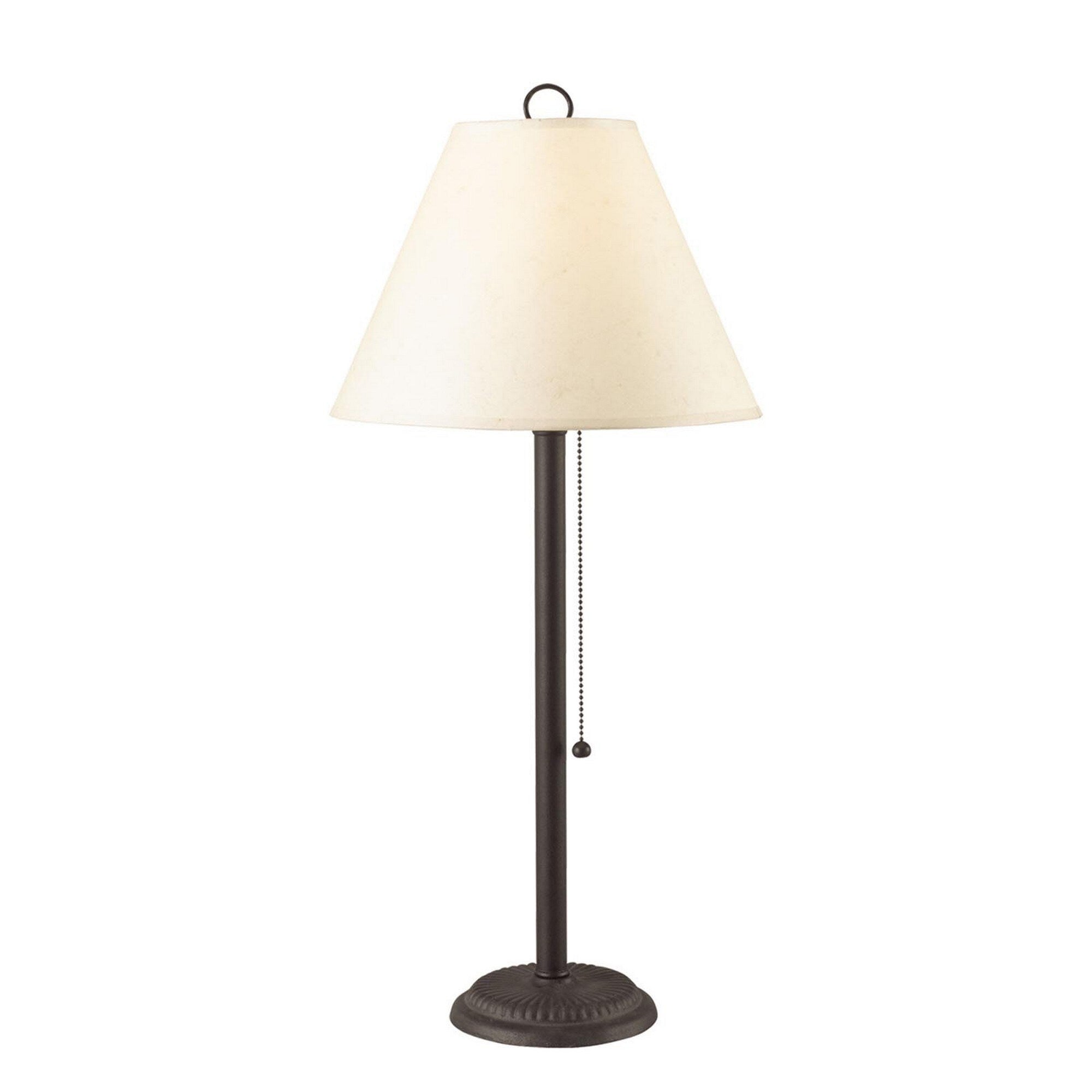 Paper Shade Metal Table Lamp With Pull Chain Switch Set Of 4 White And Black