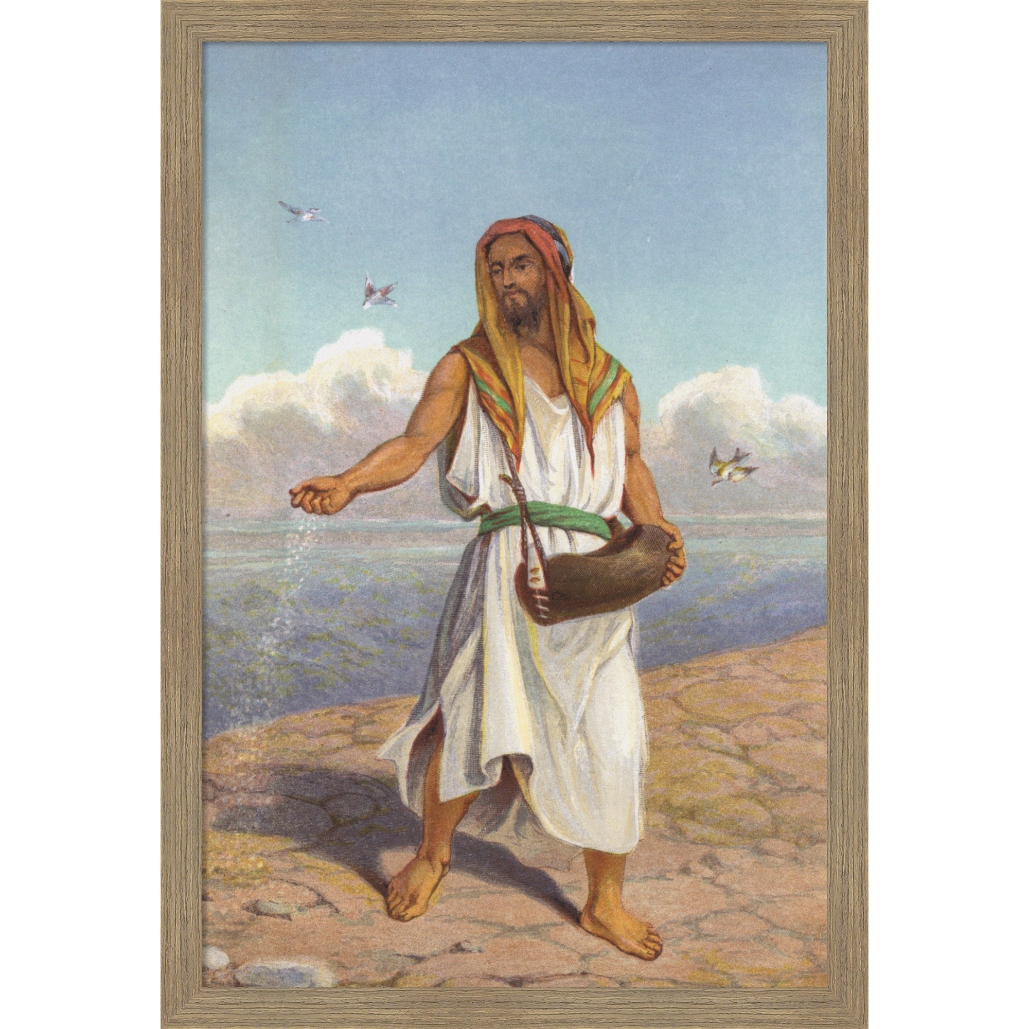Parable Of The Sower By English School Framed Mounted Canvas Wall Art Print