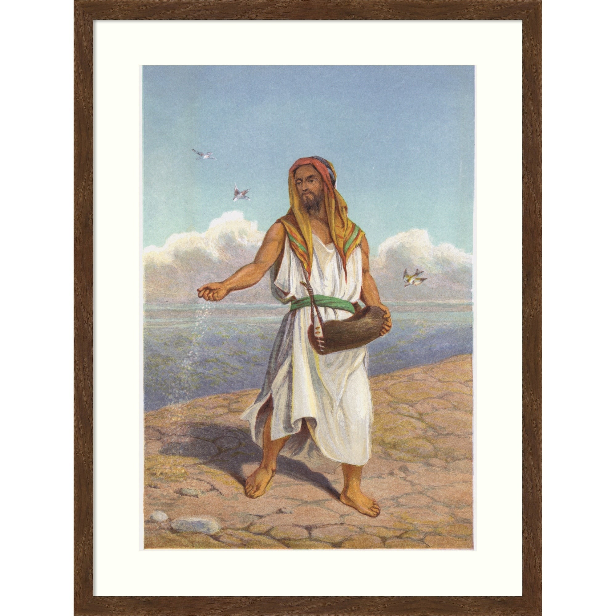 Parable Of The Sower By English School Wood Framed Wall Art Print