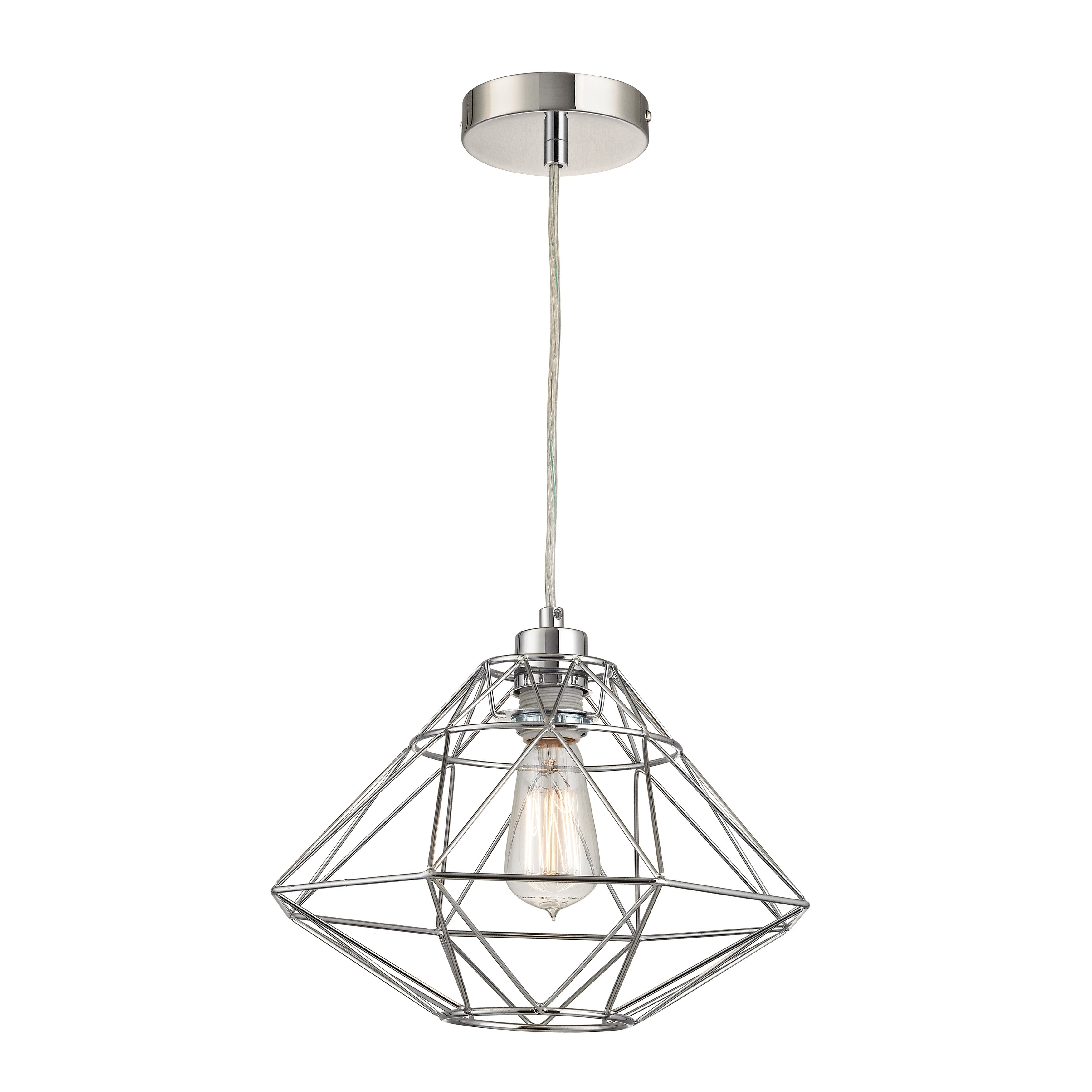 Paradigm 13 Inch Wide 1 Light Pendant In Chrome 13In W X 13In D X 9In H