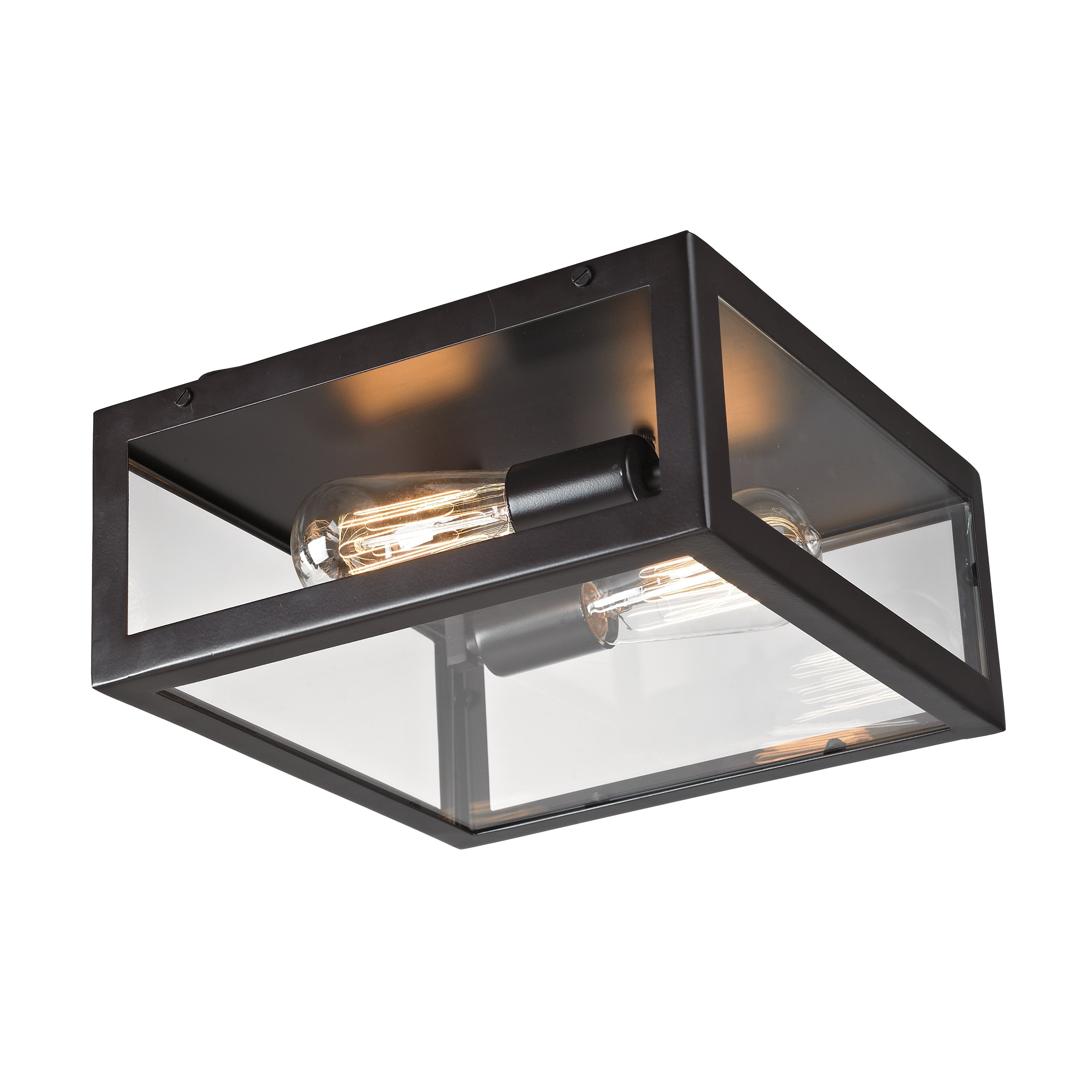 Parameters 12 Wide 2 Light Flush Mount Bronze 12 Inch W