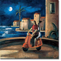 Pareja En Vespa Couple On Scooter By Didier Lourenco Gallery Wrapped Canvas Giclee Art
