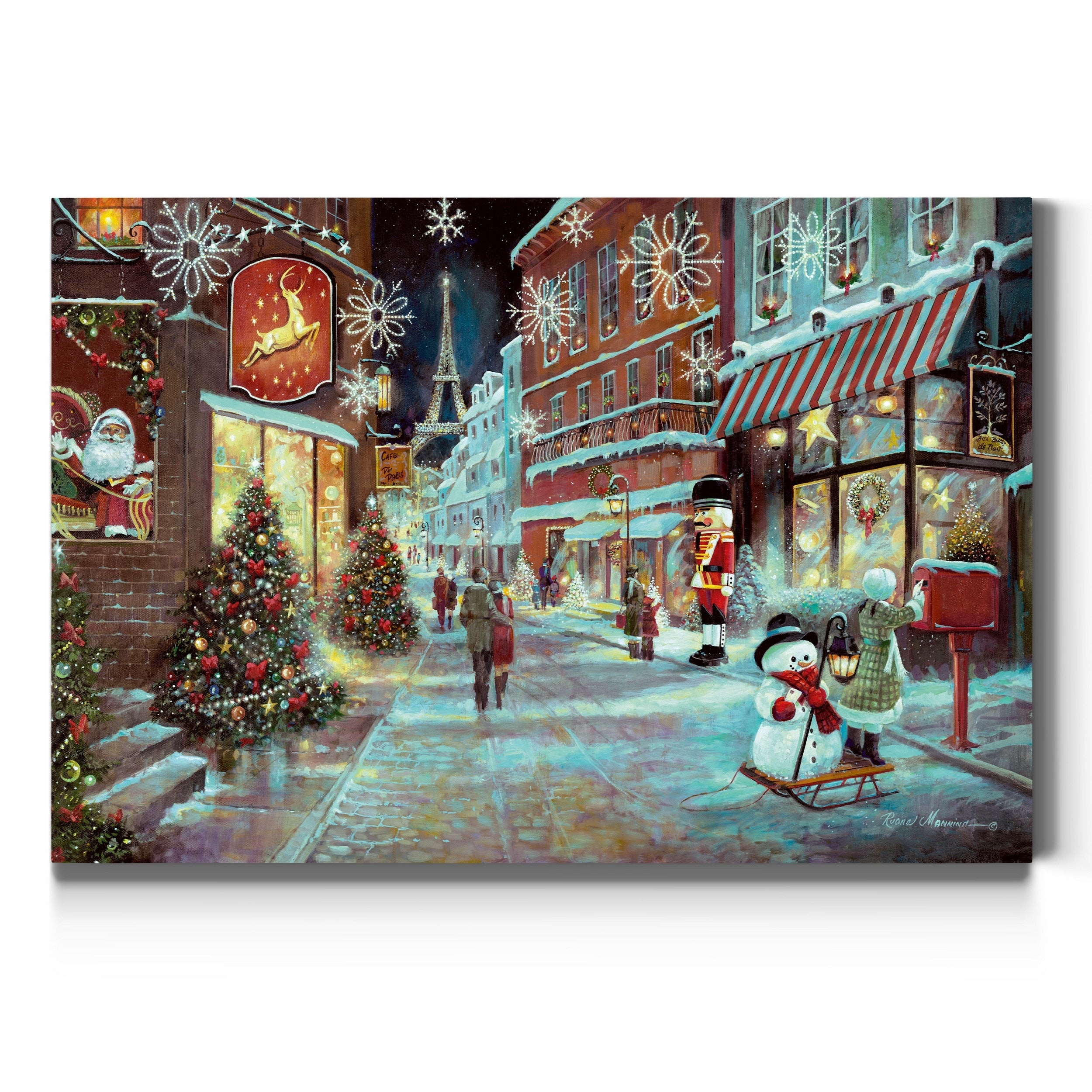 Paris Christmas Premium Gallery Wrapped Canvas Ready To Hang
