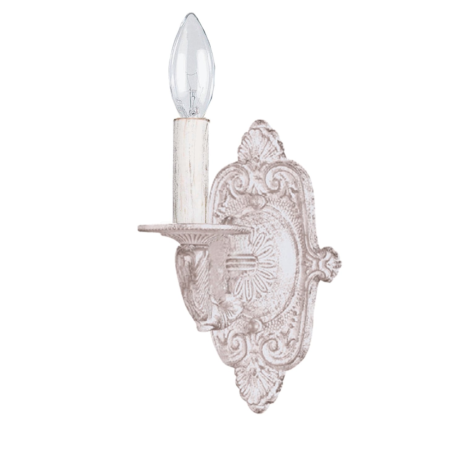 Crystorama Paris Market Collection 1 Light Antique White Wall Sconce