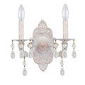 Crystorama Paris Market Collection 2 Light Antique White Swarovski Strass Crystal Wall Sconce