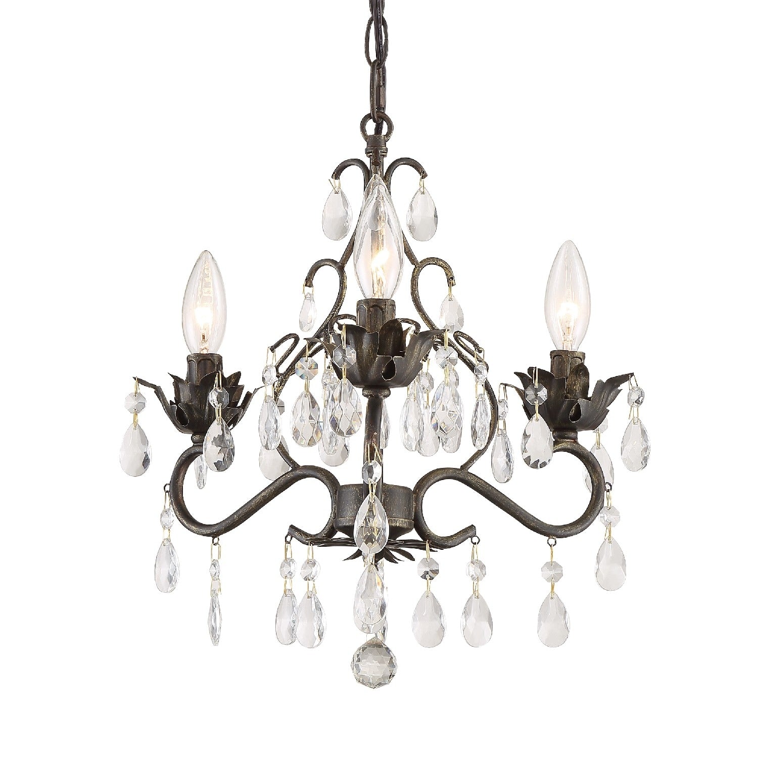 Crystorama Paris Flea Market Collection 3 Light English Bronze Mini Chandelier