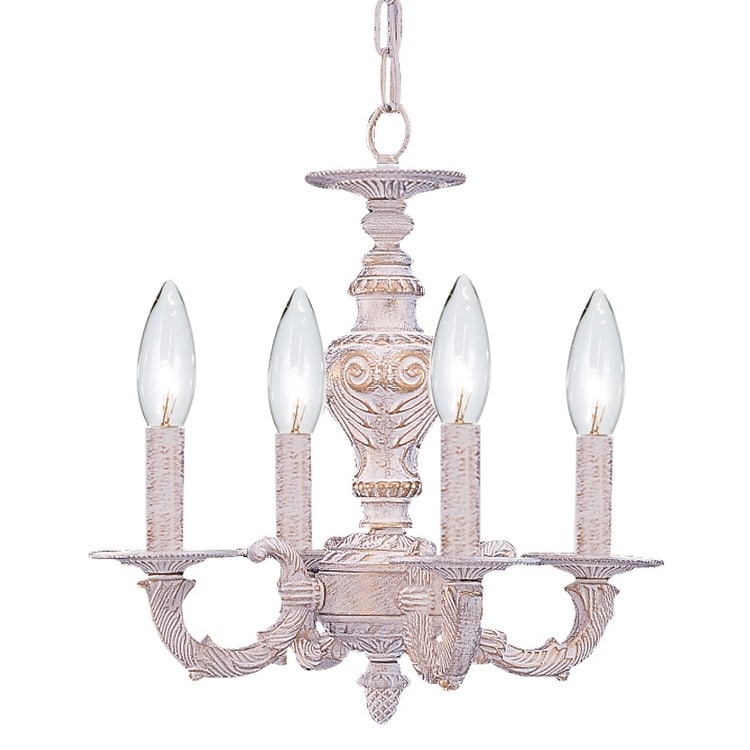 Crystorama Sutton 4 Light Antique White Mini Chandelier