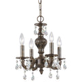Sutton 4 Light Venetian Bronze Crystal Chandelier