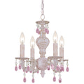 Crystorama Paris Market Collection 4 Light Antique White Rose Crystal Mini Chandelier