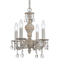 Crystorama Paris Market Collection 4 Light Antique White Swarovski Spectra Crystal Mini Chandelier