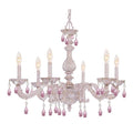 Crystorama Paris Market Collection 6 Light Antique White Rose Crystal Chandelier