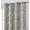 Paris Paisley Print Thermal Insulated Energy Efficient Room Darkening Blackout Grommet Window Curtain Panels Pair